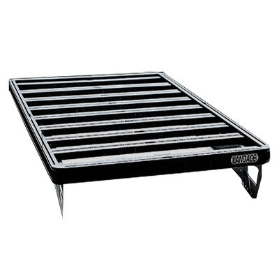 Repuesto de techo de automóvil de aluminio universal con techo recubierto de polvo negro montado cesta de equipaje