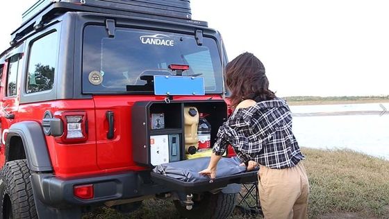Acceptable OEM/ODM 700X450X317mm Caja de almacenamiento de puerta de cola de aluminio para Jeep Wrangler JL JK