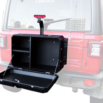 Accesorios exteriores de aleación de aluminio para todo terreno para Jeep Wrangler JK JL JT TANK 300 Caja de almacenamiento de puerta de cola