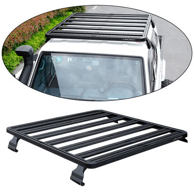 Estante de techo recubierto de polvo negro para LC79 23.5kG Capacidad Universal de aluminio 4WD