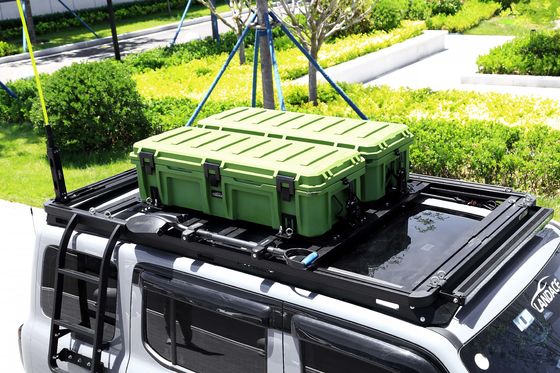 2018 Accesorios exteriores de plata 4WD 4x4 montado en el bastidor del techo del automóvil Caja de herramientas pesadas