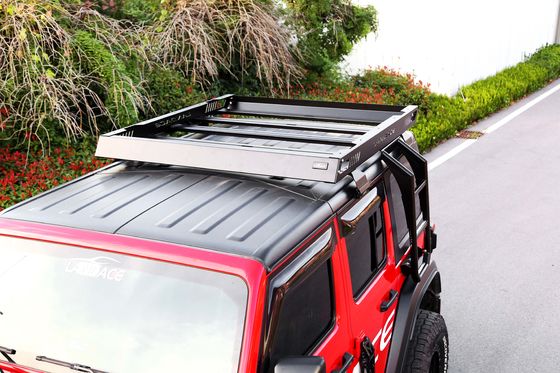 Cesta de transporte de carga de techo de aleación de aluminio recubierta en polvo negro para Jeep Wrangler
