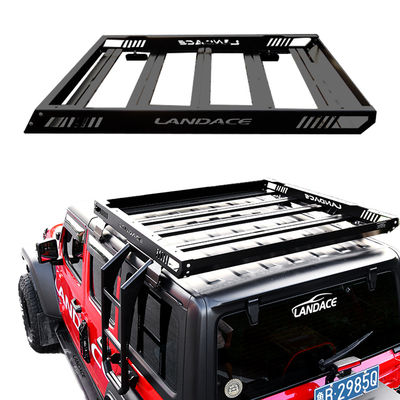 Cesta de transporte de carga de techo de aleación de aluminio recubierta en polvo negro para Jeep Wrangler