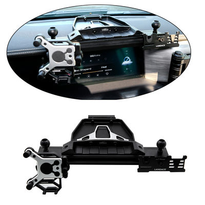 Soporte de teléfono de automóvil multifunción de superficie anódica oxidada para soporte de consola central negro