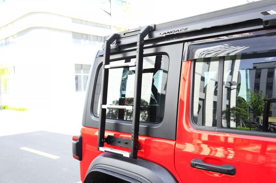 Escalera de escalada de techo de aluminio universal negro para todo terreno para Jeep Wrangler 4X4