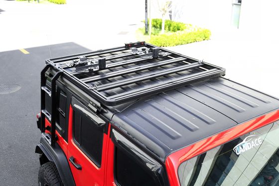 Escalera de escalada de techo de aluminio universal negro para todo terreno para Jeep Wrangler 4X4