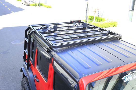 Escalera de escalada de techo de aluminio universal negro para todo terreno para Jeep Wrangler 4X4