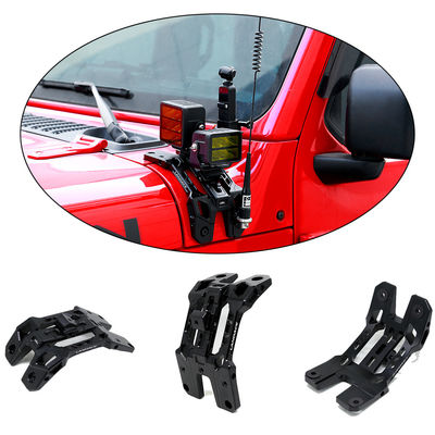 2018-2019 Jeep Wrangler JL Capó de aluminio montado en el soporte de la cámara Diseñado con luz LED