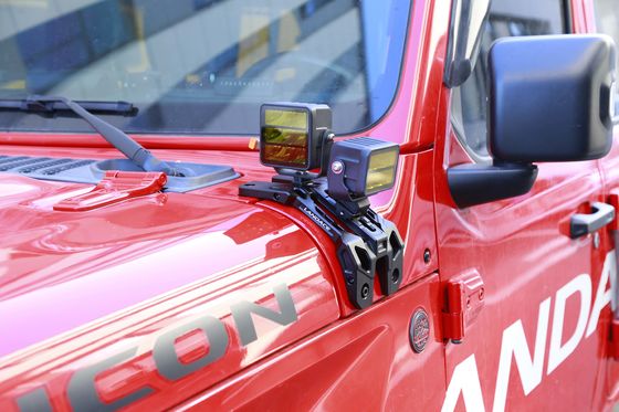 Black Hard Anodizing A-Pillar Light Bar Capot Mount y Go Pro Montado soporte para Jeep JL