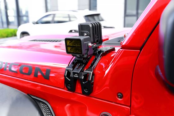 Black Hard Anodizing A-Pillar Light Bar Capot Mount y Go Pro Montado soporte para Jeep JL