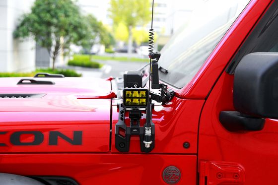 Black Hard Anodizing A-Pillar Light Bar Capot Mount y Go Pro Montado soporte para Jeep JL