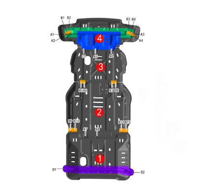 Montaje universal de piezas de auto 4x4 accesorios cubierta del motor Ram 1500 Skid Plate Gris