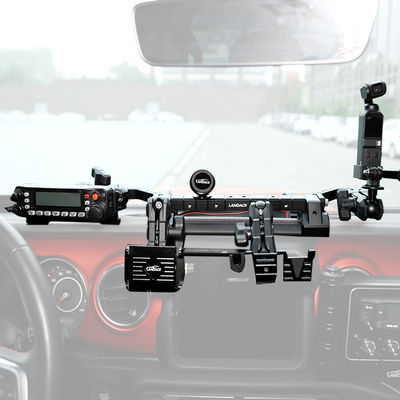 Esquela de guía de aluminio anodizante negro para Jeep Wrangler JL en posición de montaje del salpicadero