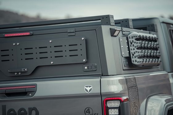 Jeep Gladiator Pickup Camión Cama Canopy Topper en acabado de polvo de color negro