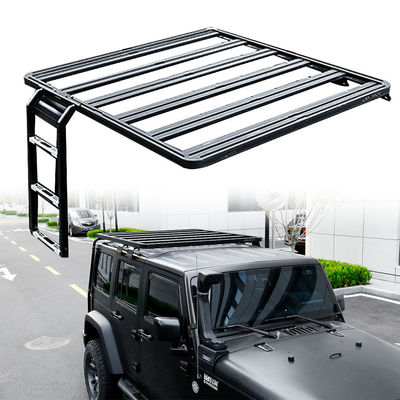 Jeep Cherokee Jl Silver Black Roof Rack con escaleras extendidas y cesta de carga funcional