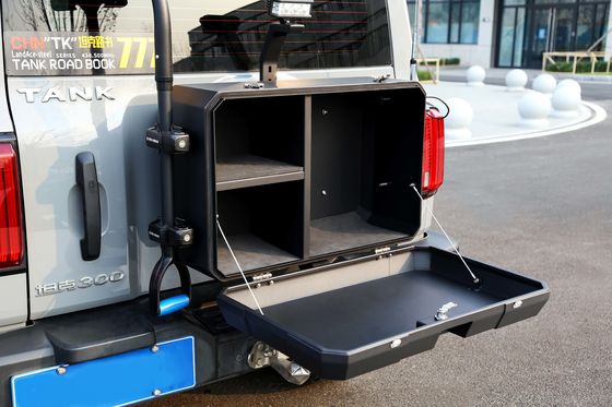 Puerta trasera de aluminio fuera de la carretera Jeep Caja de almacenamiento exterior para el tanque 300 BJ40 con montura trasera