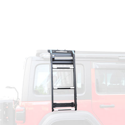 SUS304 4x4 Accesorios todoterreno Wrangler JL Black Roof Rack montado Escalera lateral de metal para jeep