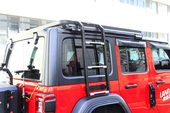 SUS304 4x4 Accesorios todoterreno Wrangler JL Black Roof Rack montado Escalera lateral de metal para jeep