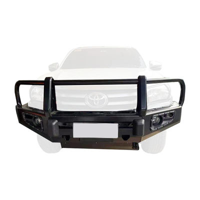 Bombo delantero recubierto de polvo para Toyota Hilux Kit de carrocería de acero Bull Bar para 4x4 Off Road
