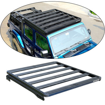 JL JK JT Jeep Wrangler Roof Racks Cargador de equipaje Aleación de aluminio Black Rack 1500x1425