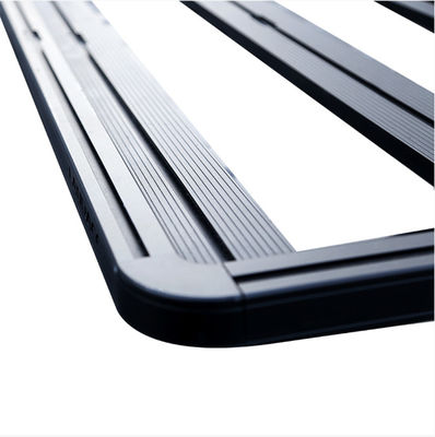 Proceso de corte por láser Estantes de techo de aleación universal de aluminio negro para vehículos todoterreno