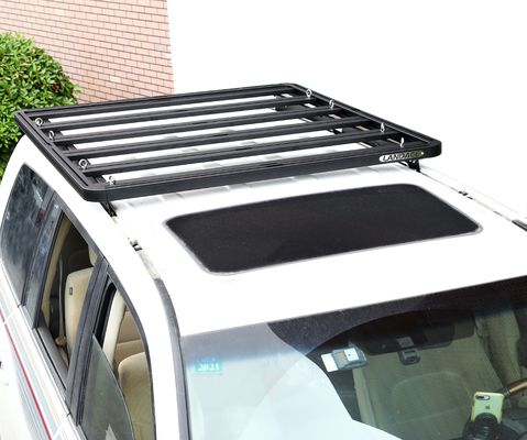 1500*1380*44mm Pezas para vehículos de color negro Plataforma de bastidores de techo de aluminio Bastidores de techo de automóviles para Toyota LC200 corto
