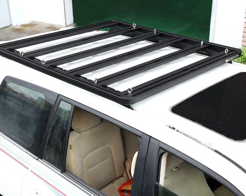 1500*1380*44mm Pezas para vehículos de color negro Plataforma de bastidores de techo de aluminio Bastidores de techo de automóviles para Toyota LC200 corto