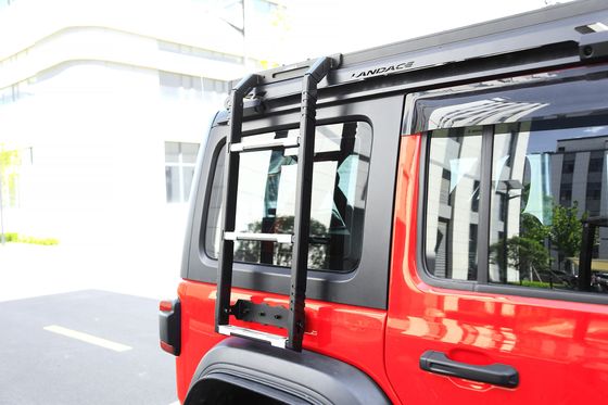 Jeep Wrangler JL JK 3 escaleras con montaje lateral con bastidor de techo y acabado recubierto de polvo
