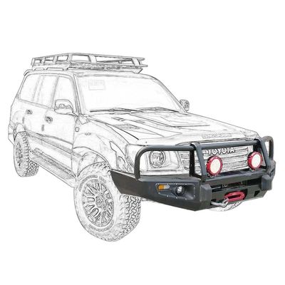 Mejore el aspecto y el rendimiento de su Toyota LC100 con este parachoques delantero 4x4 Bull Bar