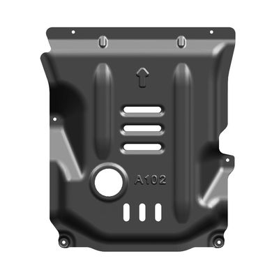 Protección del motor Alfa Romeo Giulia con placa de deslizamiento de aleación de aluminio y magnesio en negro