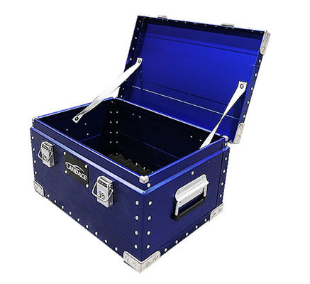 Caja de almacenamiento de la cocina del auto de acampada de aluminio OEM Caja de cocina del campamento azul