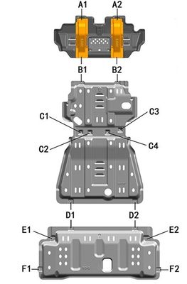 Placa de protección para el deslizamiento de la función Balck para Nissan Patrol Y62 Protección de protección bajo el cuerpo