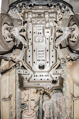 Protección del tanque de combustible y la caja de transferencia de la transmisión para Toyota Prado LC120 en naranja