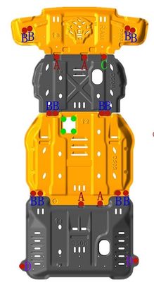 Panel bajo la carrocería de la placa de patinaje del motor de Landace RAM para el ajuste y la protección del automóvil original