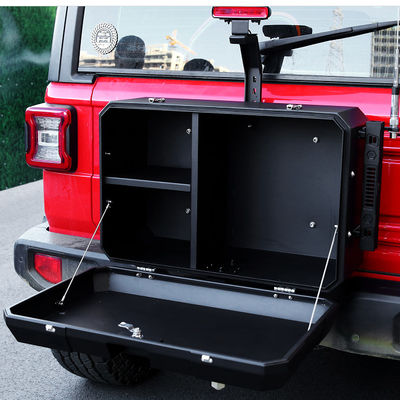 2021- Jeep Wrangler Polvo de aleación de aluminio negro recubierto puerta trasera lateral de la caja de almacenamiento exterior