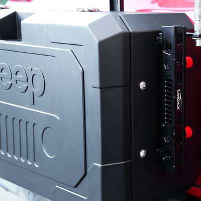 2021- Jeep Wrangler Polvo de aleación de aluminio negro recubierto puerta trasera lateral de la caja de almacenamiento exterior