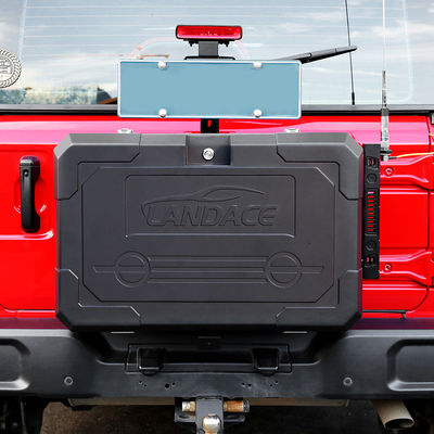 2021- Jeep Wrangler Polvo de aleación de aluminio negro recubierto puerta trasera lateral de la caja de almacenamiento exterior