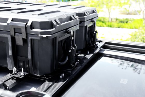 Rectángulo 4WD 4x4 Accesorios exteriores LLDPE Caja de almacenamiento de plástico para acampar para el bastidor del techo del automóvil