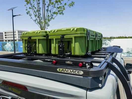 Caja de herramientas rectangular de 110 litros de alta resistencia LLDPE de plástico roto moldeado para bastidor de techo de automóvil