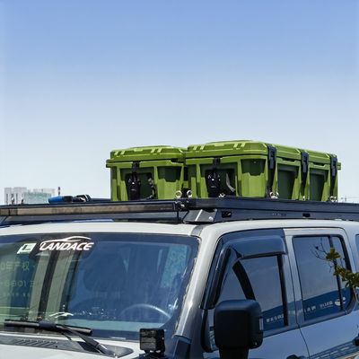 Caja de almacenamiento de herramientas de plástico de 110L para el almacenamiento seguro de herramientas en bastidores de techo de automóviles pesados