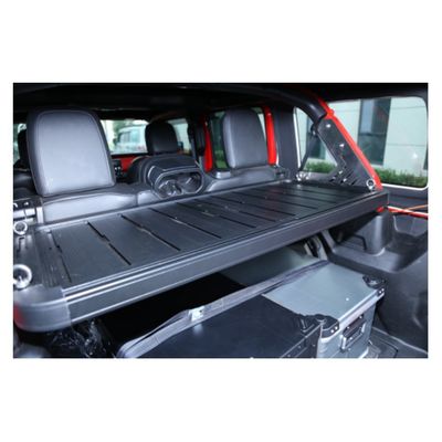 Revestimiento en polvo Puerta trasera de metal Baúl del auto Almacenamiento de botas interior Estante para Jeep Wrangler JL JK 2013-2017