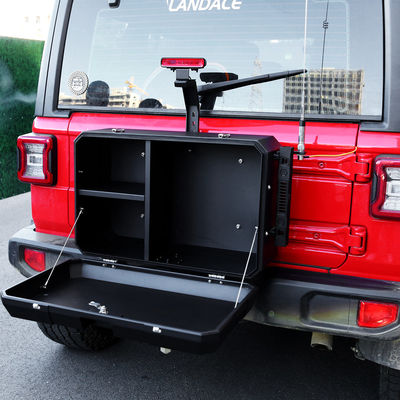 Panel de expansión de la puerta trasera de montaje trasero Caja de herramientas de almacenamiento de aluminio para Jeep