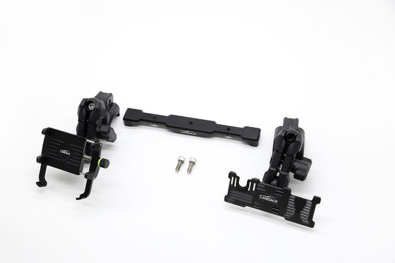 Soporte de teléfono con montaje múltiple + montaje GoPro con carril deslizante de aluminio, ángulo flexible para Jeep Wrangler 2018-2022