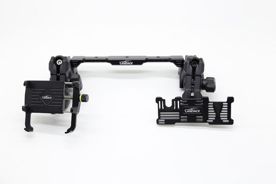 Soporte de teléfono con montaje múltiple + montaje GoPro con carril deslizante de aluminio, ángulo flexible para Jeep Wrangler 2018-2022