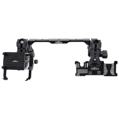 Soporte de teléfono con montaje múltiple + montaje GoPro con carril deslizante de aluminio, ángulo flexible para Jeep Wrangler 2018-2022